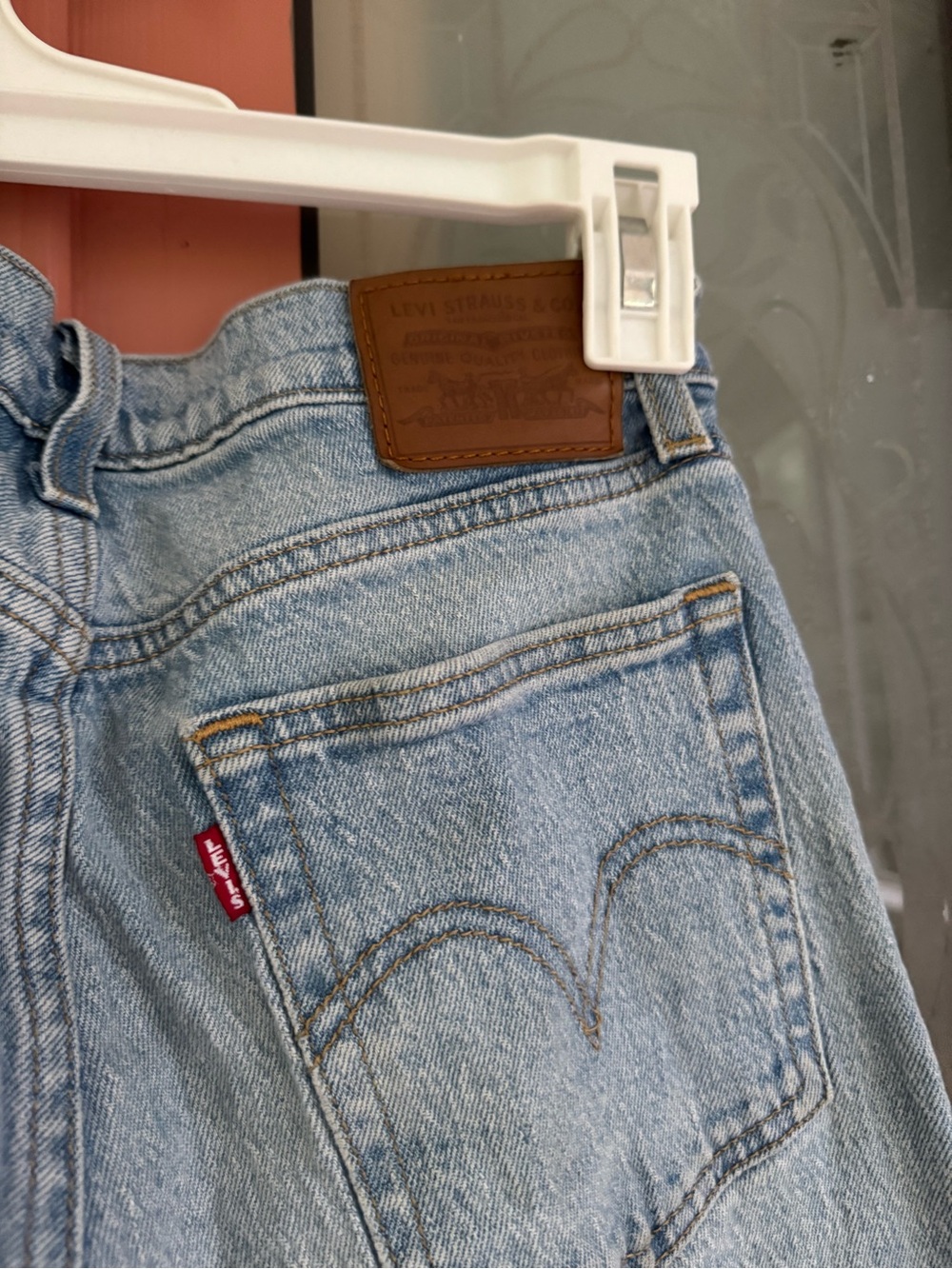 Levi's Wedgie Straight Light Wash Button-Fly Jeans - Picture 7 of 8